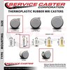 Service Caster 2 Inch MRI Safe Casters with Brakes, 7/16 Inch Grip Ring Stem, Set of 4, SCC, 4PK SCC-GR02S50-TPR-GRY-B-716138-MRI-4